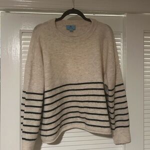 CeCe Cream and Black Striped Sweater